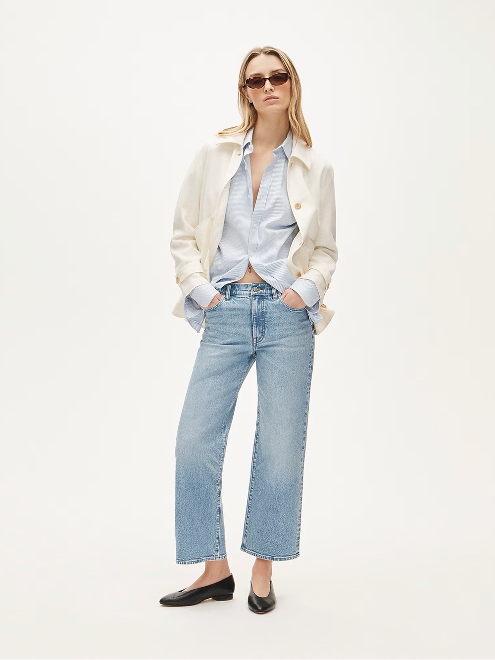 Petite slim-wide jean in semi-stretch